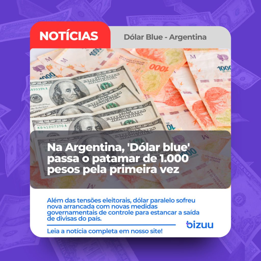 Na Argentina, ‘Dólar blue’ passa o patamar de 1.000 pesos pela primeira vez